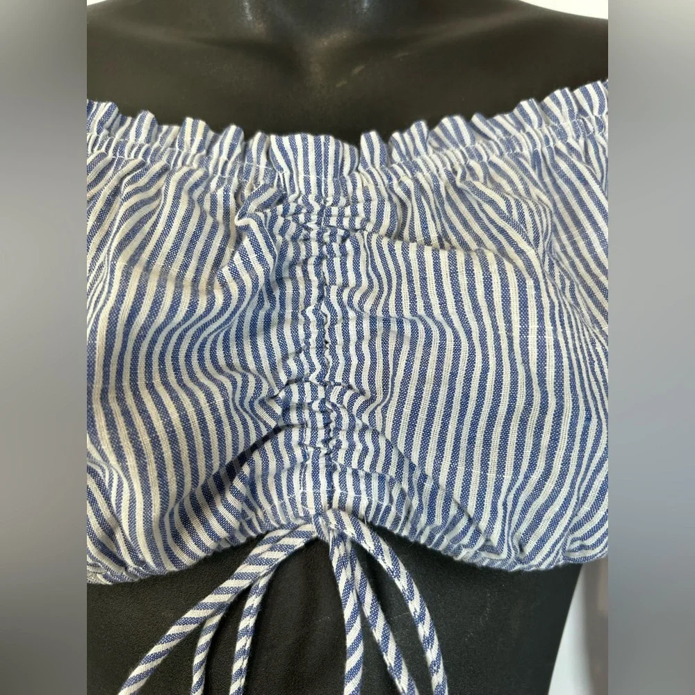 Adika Striped Off Shoulder Crop Top Size XS-S NWT
